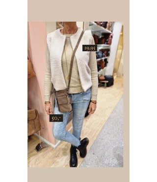 Teddy gilet beige